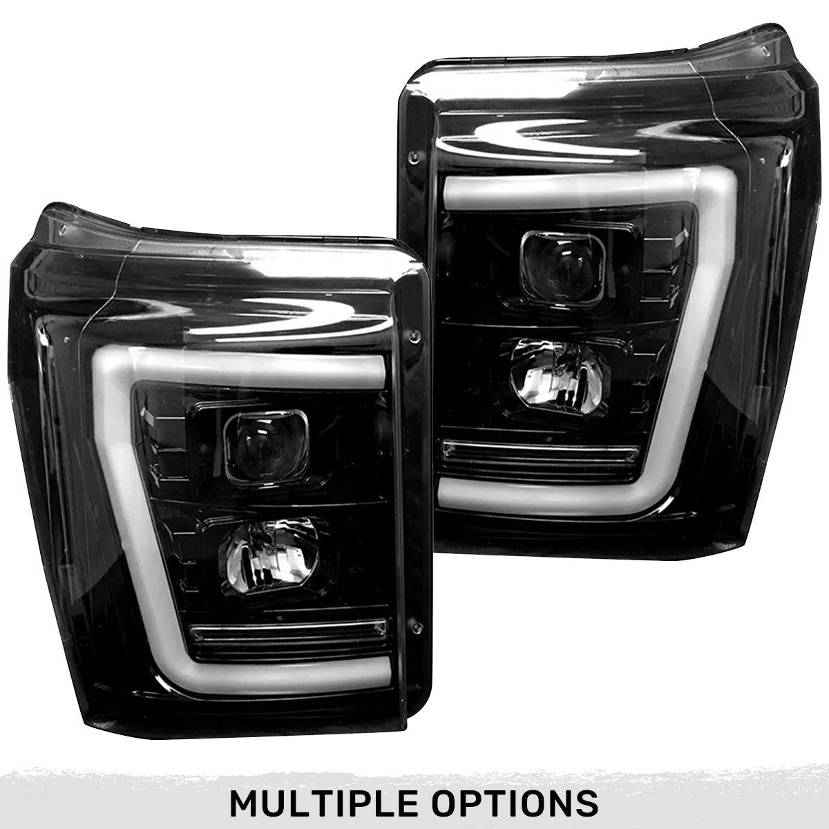 Ford Super Duty 11-16 Projector Headlights OLED Halos, DRL - Multiple Styles