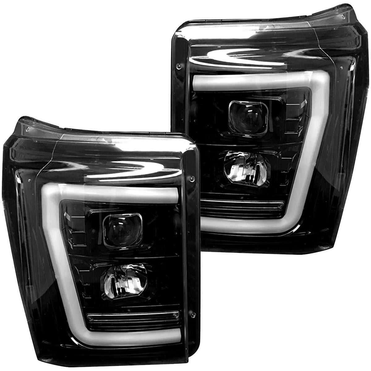 Ford Super Duty 11-16 Projector Headlights OLED Halos, DRL - Multiple Styles