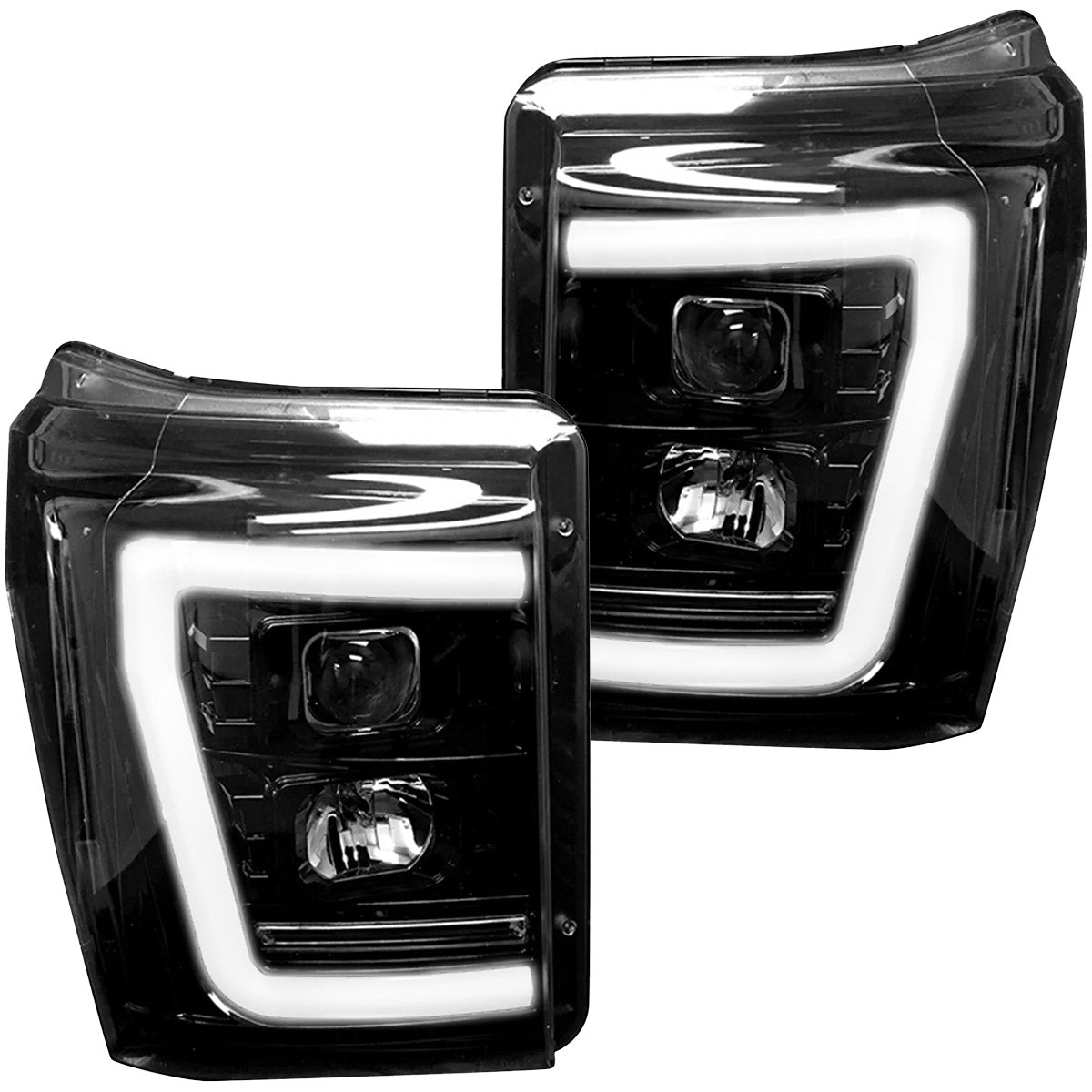 Ford Super Duty 11-16 Projector Headlights OLED Halos, DRL - Multiple Styles