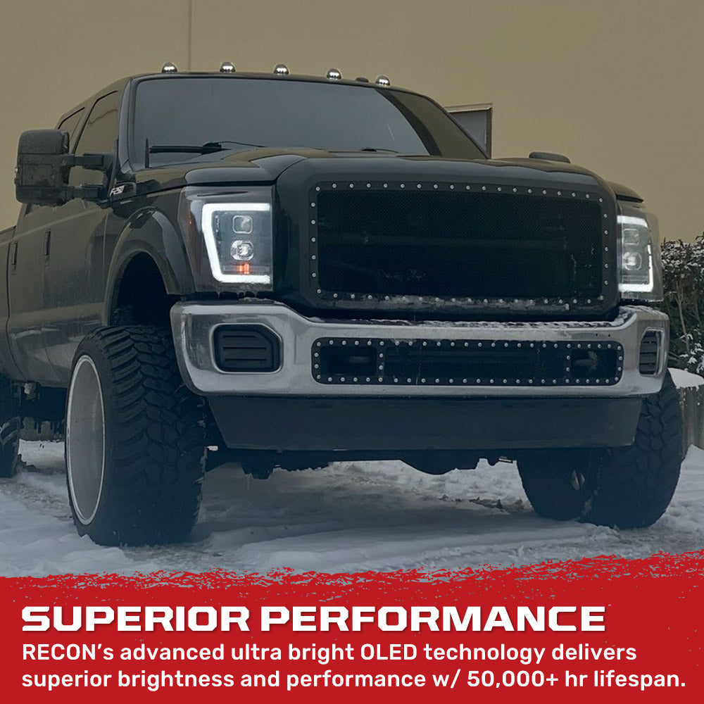 Ford Super Duty 11-16 Projector Headlights OLED Halos, DRL - Multiple Styles