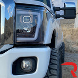 Ford Super Duty 11-16 Projector Headlights OLED Halos, DRL - Multiple Styles