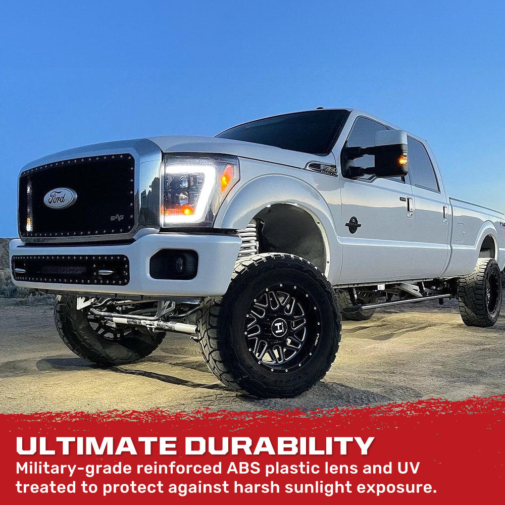 Ford Super Duty 11-16 Projector Headlights OLED Halos, DRL - Multiple Styles