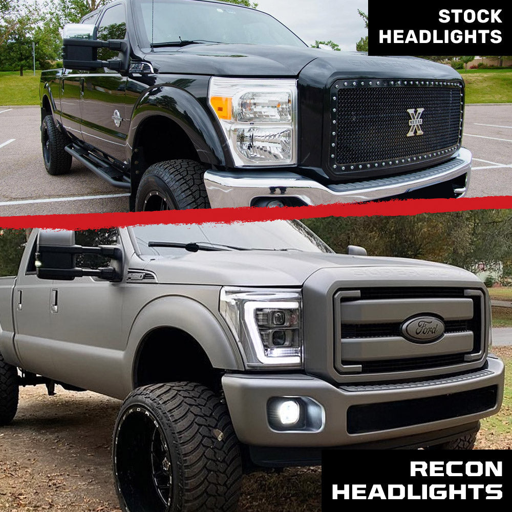 Ford Super Duty 11-16 Projector Headlights OLED Halos, DRL - Multiple Styles