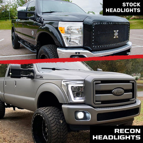 Ford Super Duty 11-16 Projector Headlights OLED Halos, DRL - Multiple Styles