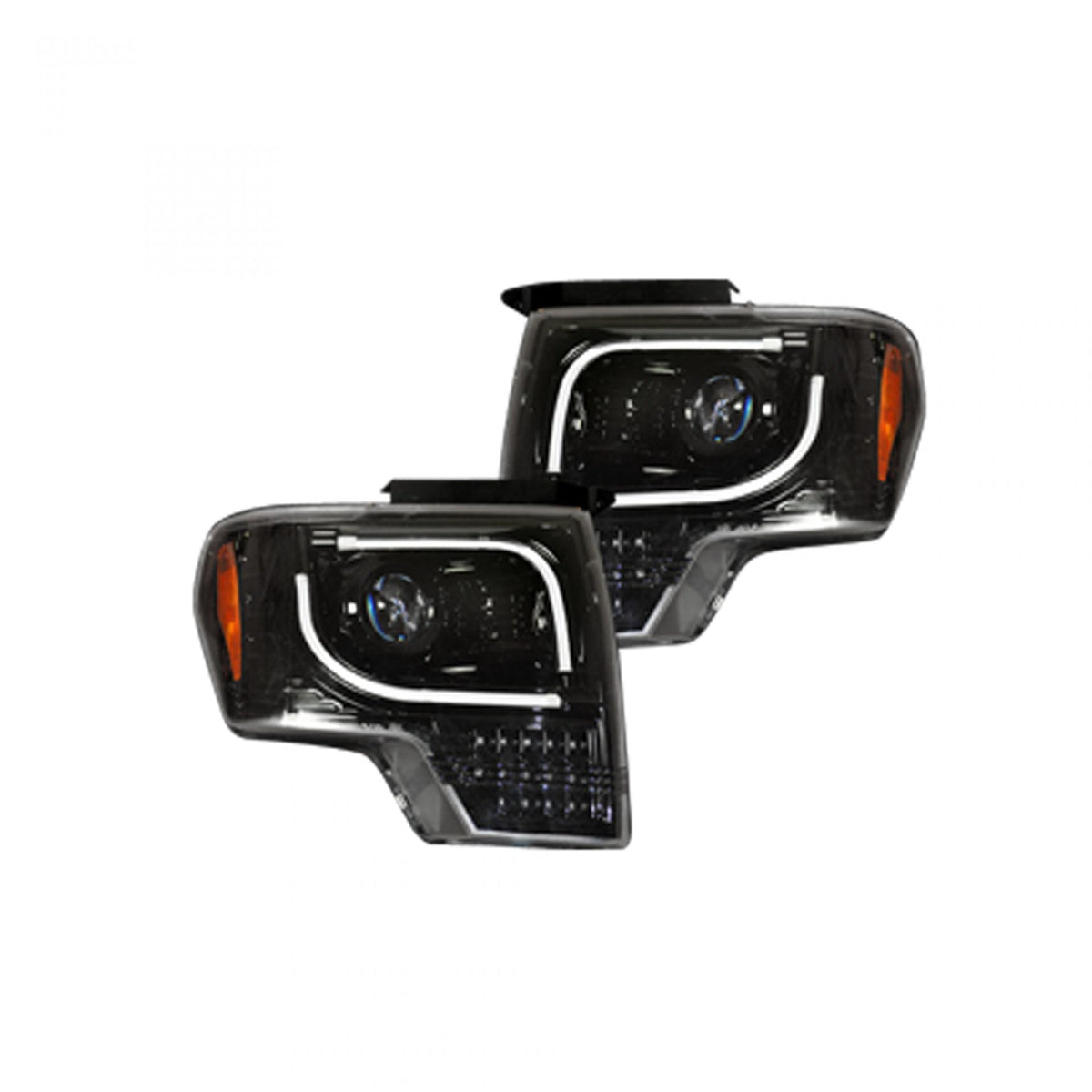 Ford F150 & Raptor 13-14 Projector Headlights Ultra High Power White LED DRL w/ Amber Turn Signals - Multiple Styles