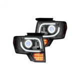 Ford F150 & Raptor 13-14 Projector Headlights Ultra High Power White LED DRL w/ Amber Turn Signals - Multiple Styles