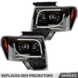 Ford F150 & Raptor 13-14 Projector Headlights Ultra High Power White LED DRL w/ Amber Turn Signals - Multiple Styles