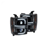 Chevy 14-15 Silverado 1500 Projector Headlights OLED Halos, DRL - Multiple Styles