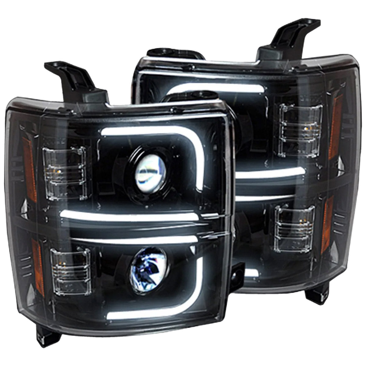 Chevy 14-15 Silverado 1500 Projector Headlights OLED Halos, DRL - Multiple Styles