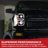 Chevy 14-15 Silverado 1500 Projector Headlights OLED Halos, DRL - Multiple Styles