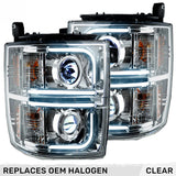 Chevy 14-15 Silverado 1500 Projector Headlights OLED Halos, DRL - Multiple Styles