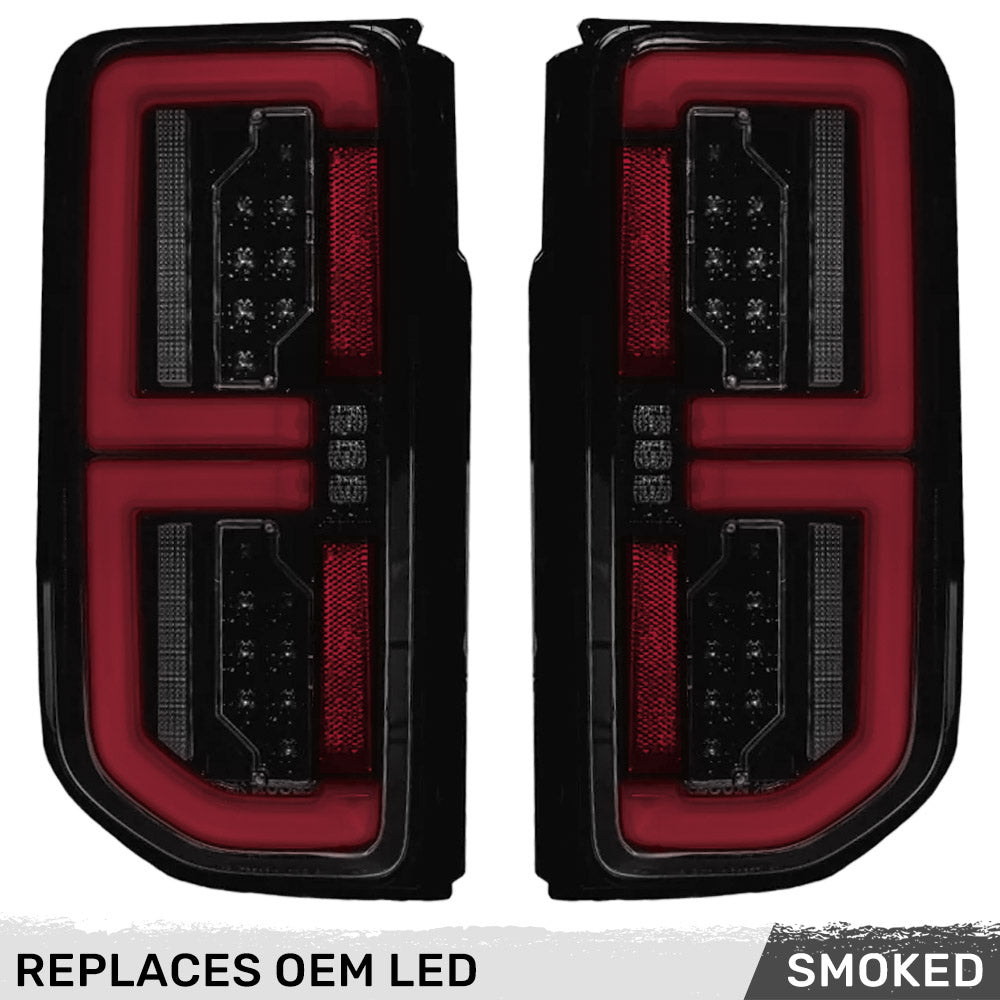 Ford 21-26 Bronco Tail Lights High-Powered OLED Bar Style Running & LED Brake Lights, Includes OLED Startup Sequence - Multiple Options