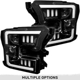 Ford F150 15-17 Projector Headlights Ultra High Power Smooth White OLED DRL (Replaces OEM Halogen Headlights) - Multiple Styles
