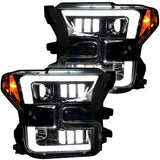 Ford F150 15-17 Projector Headlights Ultra High Power Smooth White OLED DRL (Replaces OEM Halogen Headlights) - Multiple Styles