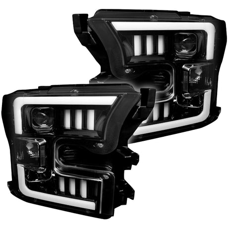 Ford F150 15-17 Projector Headlights Ultra High Power Smooth White OLED DRL (Replaces OEM Halogen Headlights) - Multiple Styles