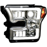 Ford F150 15-17 Projector Headlights Ultra High Power Smooth White OLED DRL (Replaces OEM Halogen Headlights) - Multiple Styles