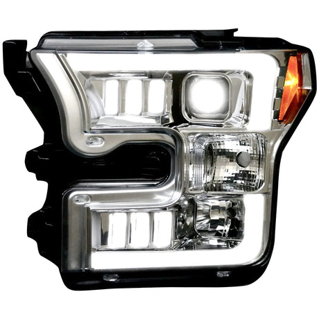 Ford F150 15-17 Projector Headlights Ultra High Power Smooth White OLED DRL (Replaces OEM Halogen Headlights) - Multiple Styles