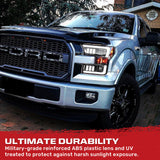 Ford F150 15-17 Projector Headlights Ultra High Power Smooth White OLED DRL (Replaces OEM Halogen Headlights) - Multiple Styles