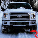 Ford F150 15-17 Projector Headlights Ultra High Power Smooth White OLED DRL (Replaces OEM Halogen Headlights) - Multiple Styles