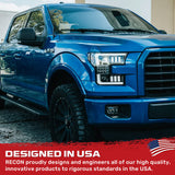 Ford F150 15-17 LED Projector Headlights w/ Ultra High Power Smooth White OLED DRL w/ Scanning Amber Turn Signals (Replaces OEM LED Headlights) - Multiple Styles