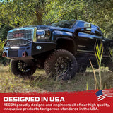 GMC Sierra 2500/3500 14-19 Single-Wheel HD Projector Headlights w OLED Amber DRLs & Scanning OLED Amber Turn Signals in Smoked/Black