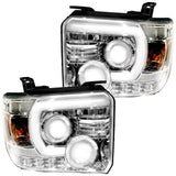 GMC Sierra & Denali 1500 14-18 Projector Headlights Smooth OLED DRL & Halos in Clear/Chrome