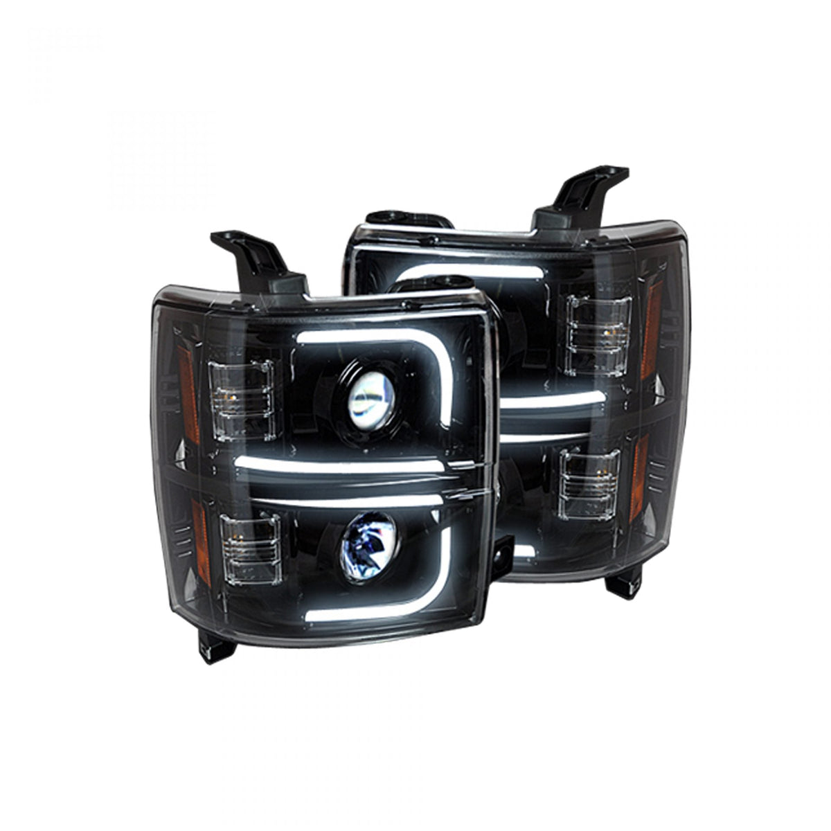 Chevy 15-19 Silverado 2500/3500 Projector Headlights OLED Halos, DRL - Multiple Styles