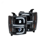 Chevy 15-19 Silverado 2500/3500 Projector Headlights OLED Halos, DRL - Multiple Styles
