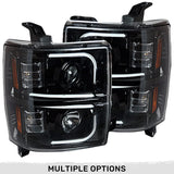 Chevy 14-15 Silverado 1500 Projector Headlights OLED Halos, DRL - Multiple Styles