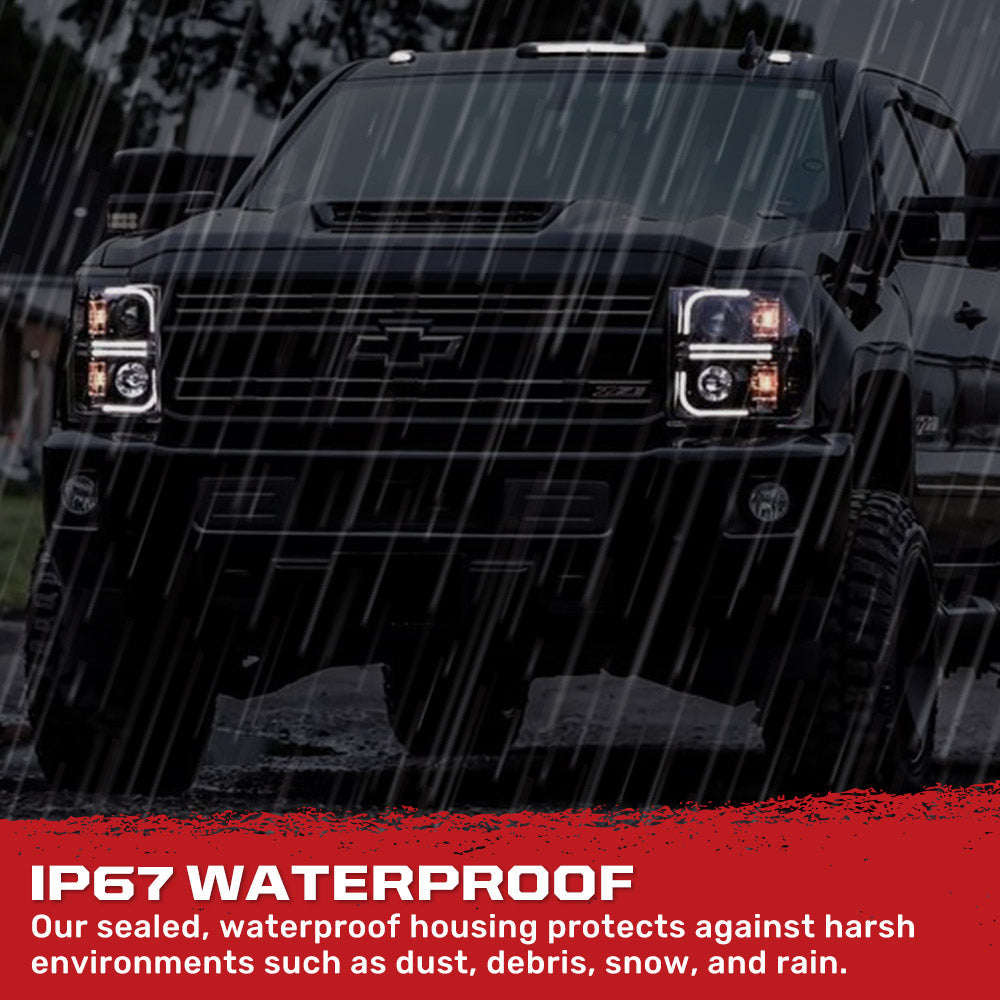 Chevy 15-19 Silverado 2500/3500 Projector Headlights OLED Halos, DRL - Multiple Styles