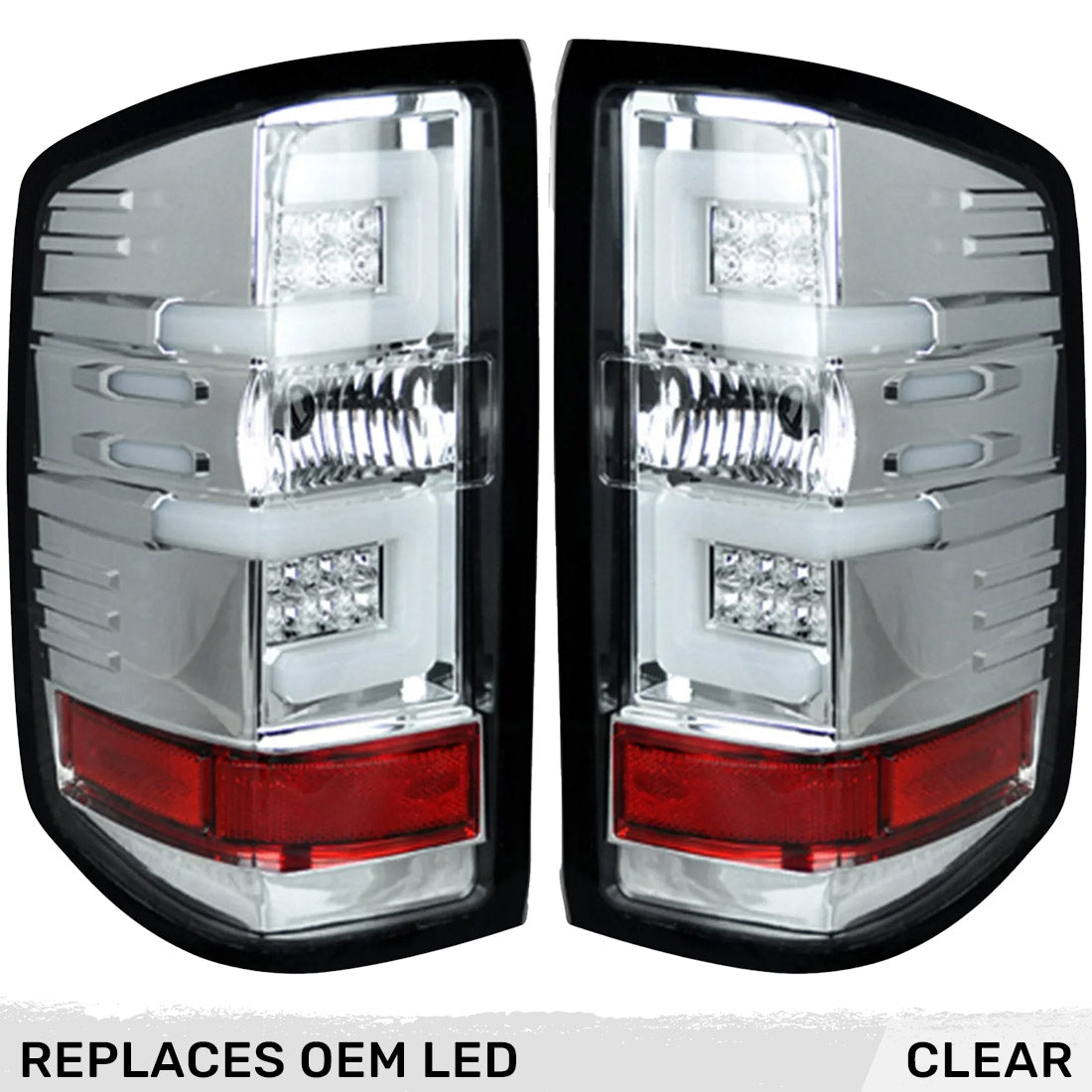 Chevy Silverado 1500 16-18 (Replaces Factory/OEM LED Tail Lights Only) OLED Tail Lights in Multiple Lens