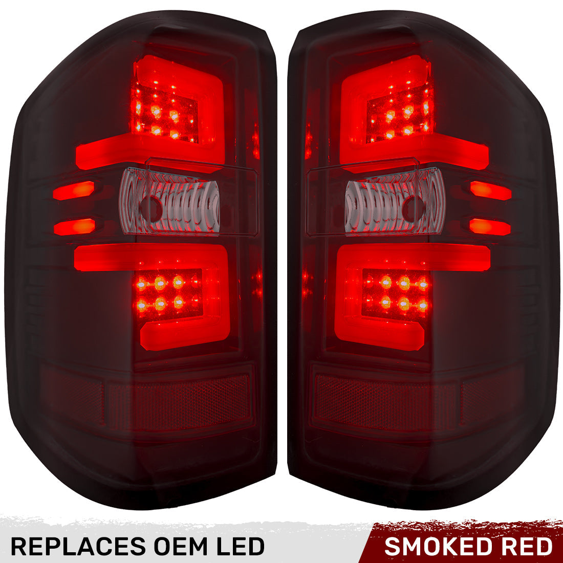 Chevy Silverado 1500 16-18 (Replaces Factory/OEM LED Tail Lights Only) OLED Tail Lights in Multiple Lens