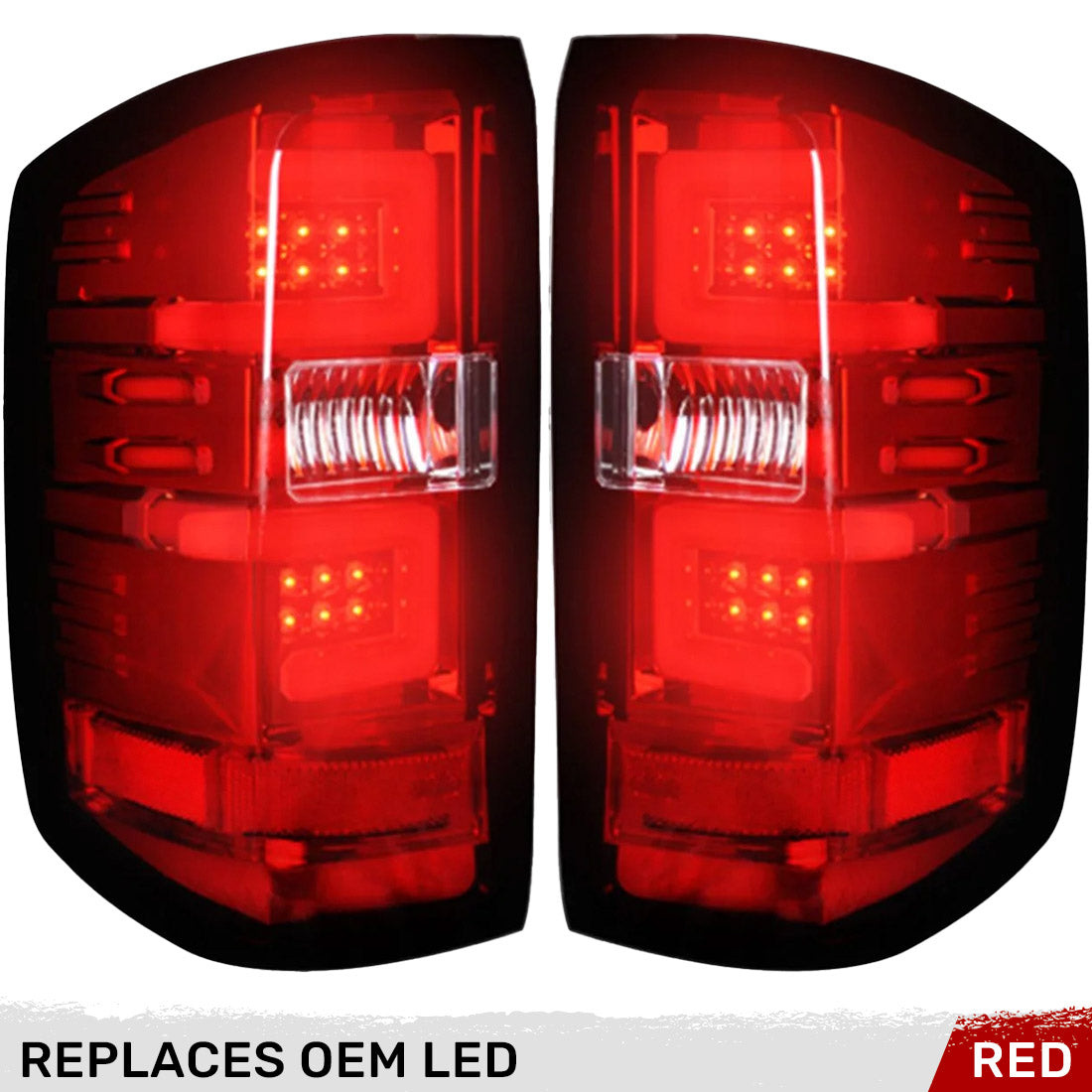 Chevy Silverado 1500 16-18 (Replaces Factory/OEM LED Tail Lights Only) OLED Tail Lights in Multiple Lens