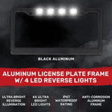 Universal Aluminum Standard U.S License Plate Frame with 4 XML CREE LED Reverse Lights - Multiple Options