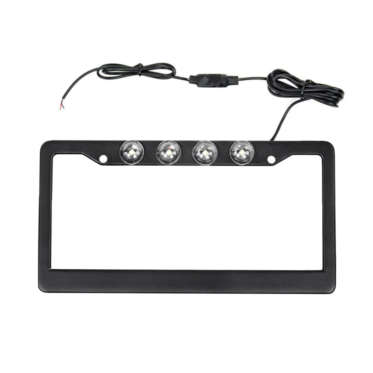 Universal Aluminum Standard U.S License Plate Frame with 4 XML CREE LED Reverse Lights - Multiple Options