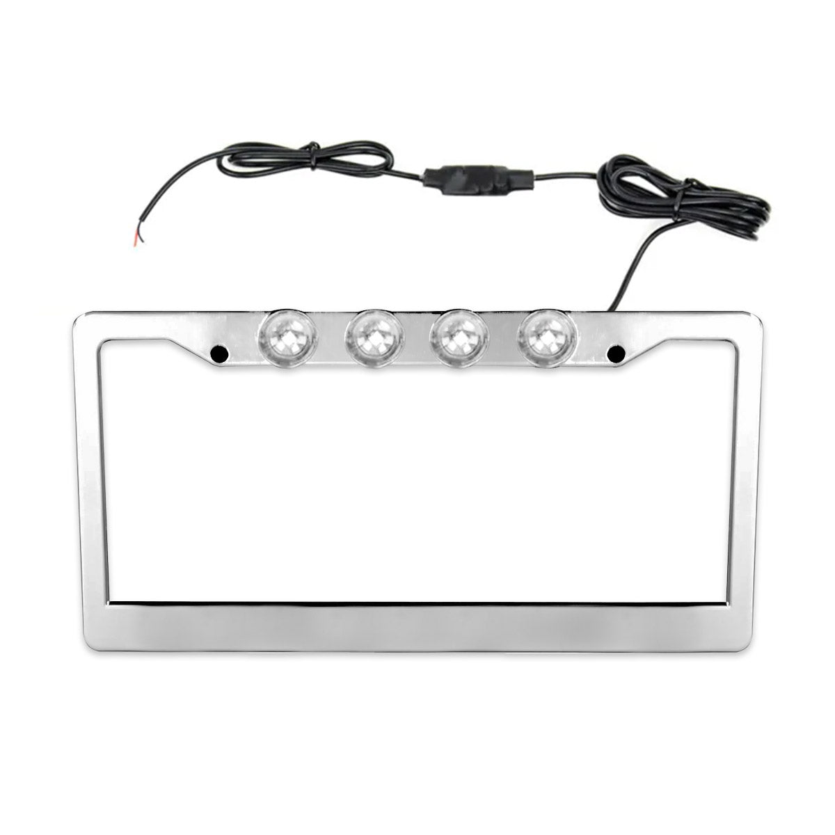 Universal Aluminum Standard U.S License Plate Frame with 4 XML CREE LED Reverse Lights - Multiple Options