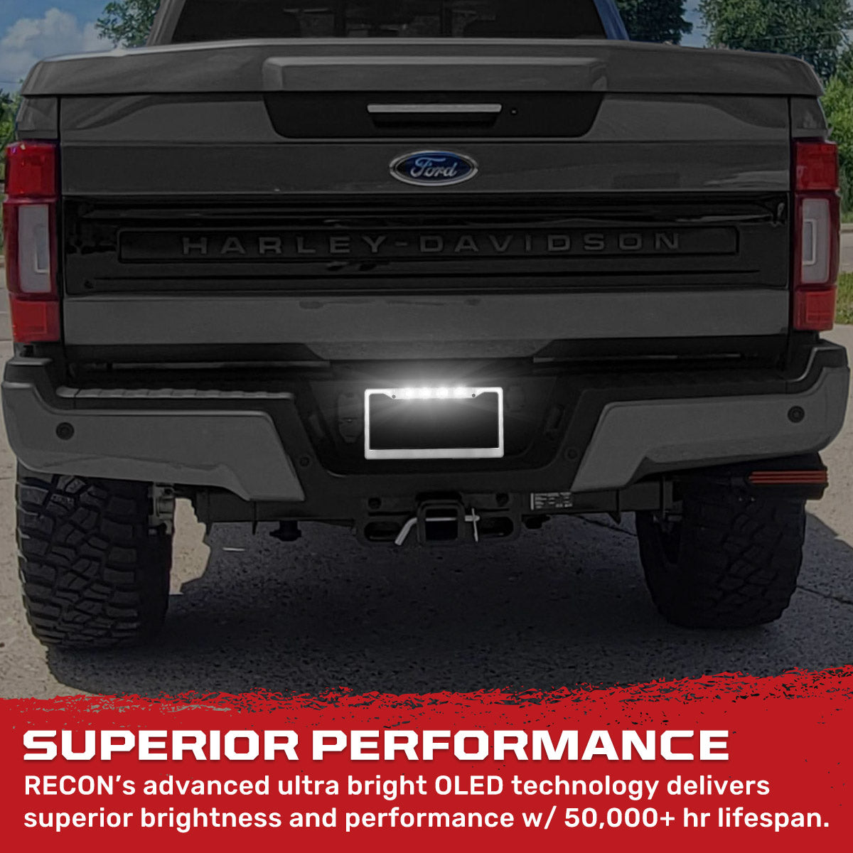 Universal Aluminum Standard U.S License Plate Frame with 4 XML CREE LED Reverse Lights - Multiple Options