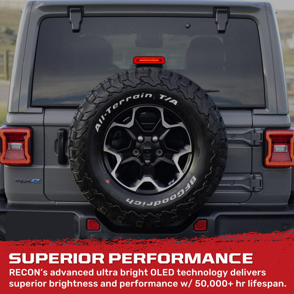 Jeep Wrangler JL 18-26 Ultra High Power Red OLED 3rd Brake Light Kit - Smoked & Clear Lens