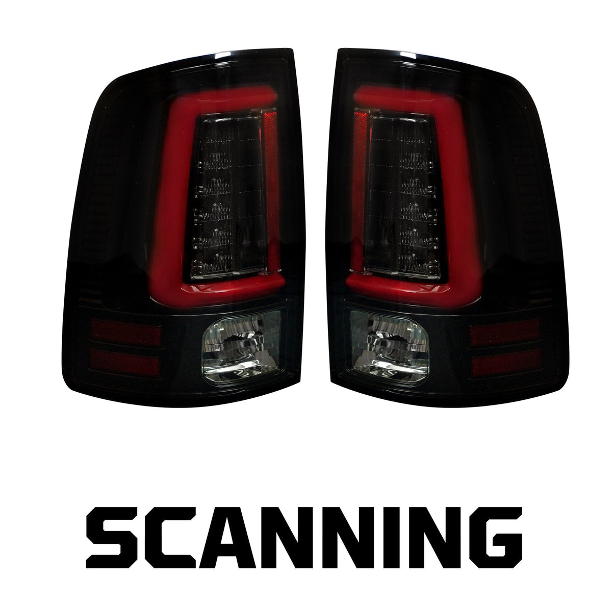 Dodge RAM 1500 Classic Body 2009-2023  Ultra Bright OLED Tail Lights Scanning Turn Signals (Replaces Factory LED Tail Lights) - Smoked Lens