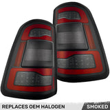 Dodge RAM 1500 25-26 Ultra Bright OLED Tail Lights Startup Light Sequence, Flashing Red Turn Signals (Replaces Factory/OEM Halogen Only) - Multiple Lens