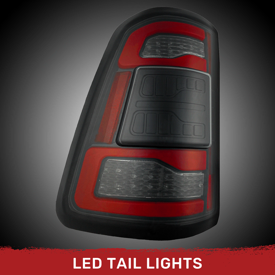 Dodge RAM 1500 19-24 Ultra Bright OLED Tail Lights w/ Scanning Red Turn Signals (Replaces OEM LED with *NO BLIS*) - Multiple Lens