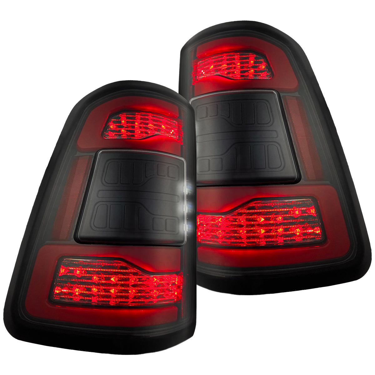 Dodge RAM 2500/3500 19-24 Ultra Bright OLED Tail Lights w/ Scanning Red Turn Signals (Replaces OEM LED Tail Lights Only with BLIS) - Multiple Lens