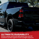 Dodge RAM 1500 19-24 Ultra Bright OLED Tail Lights w/ Scanning Red Turn Signals (Replaces OEM LED with *NO BLIS*) - Multiple Lens