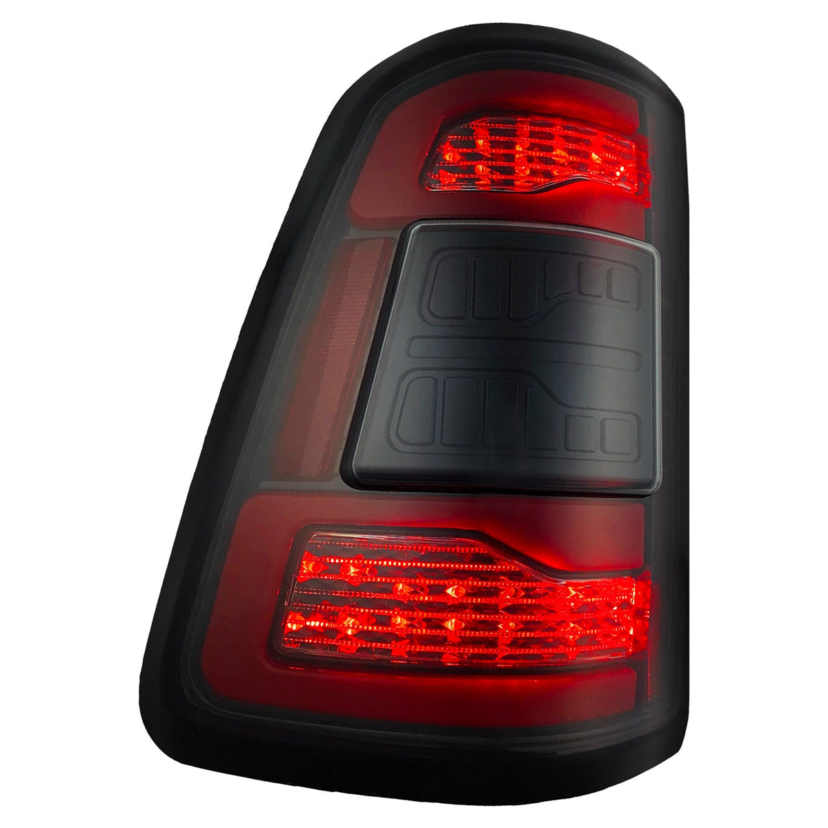 Dodge RAM 1500 19-24 Ultra Bright OLED Tail Lights w/ Scanning Red Turn Signals (Replaces OEM LED with BLIS) - Multiple Lens