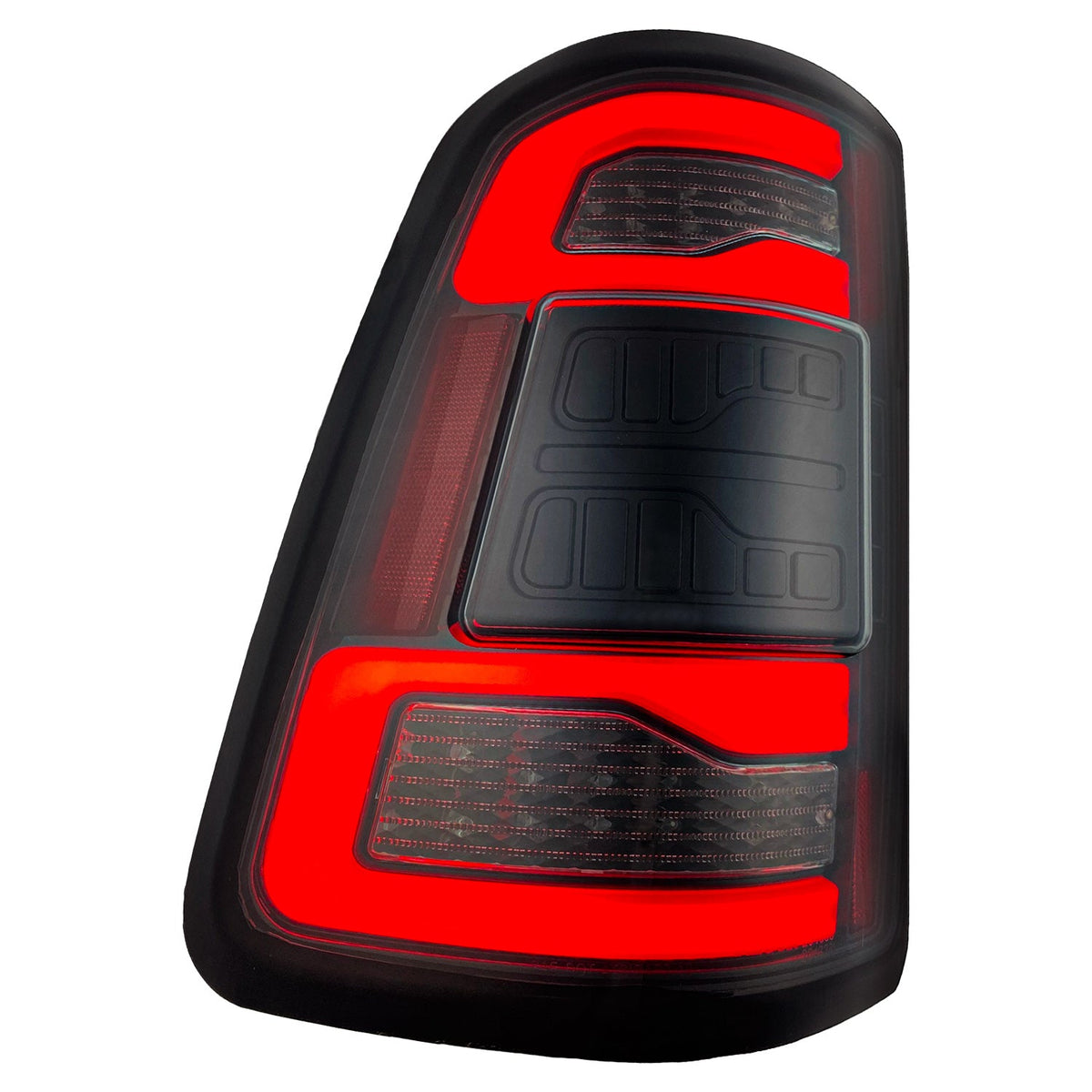 Dodge RAM 1500 19-24 Ultra Bright OLED Tail Lights w/ Scanning Red Turn Signals (Replaces OEM LED with *NO BLIS*) - Multiple Lens