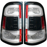 Dodge RAM 1500 19-24 Ultra Bright OLED Tail Lights w/ Scanning Amber Turn Signals (Replaces Factory/OEM Halogen Only) - Multiple Lens