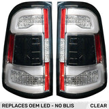 Dodge RAM 1500 19-24 Ultra Bright OLED Tail Lights w/ Scanning Red Turn Signals (Replaces OEM LED with *NO BLIS*) - Multiple Lens