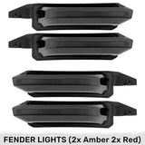 Ford 21-22 Raptor 7-Pc Fender & Hood Light Kit Smoked Lens White or Amber LED Running Lights w/ Startup Light Sequence