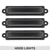 Ford 21-22 Raptor 7-Pc Fender & Hood Light Kit Smoked Lens White or Amber LED Running Lights w/ Startup Light Sequence