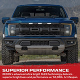 Ford 21-22 Raptor 7-Pc Fender & Hood Light Kit Smoked Lens White or Amber LED Running Lights w/ Startup Light Sequence